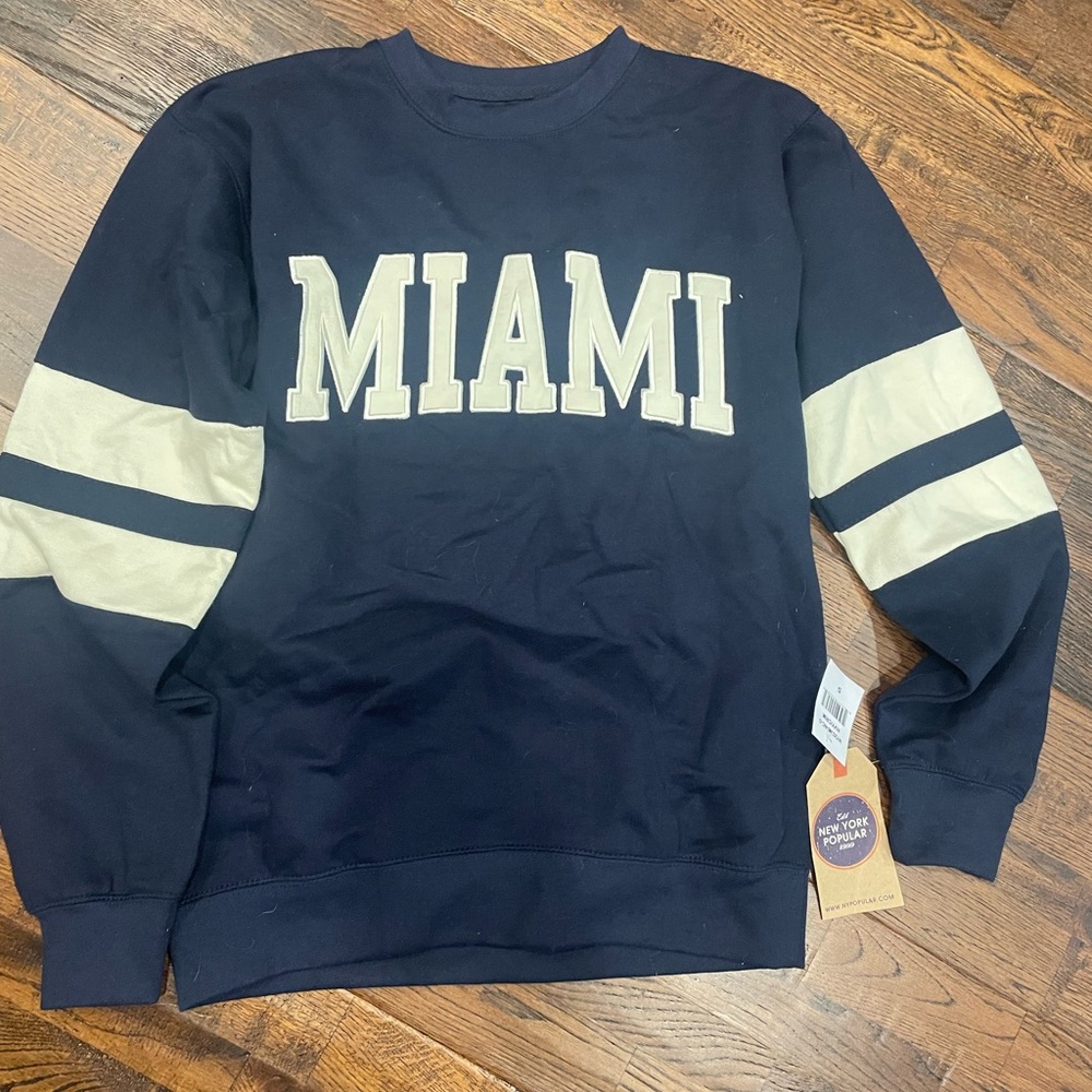 Navy Miami Crewneck Sweater